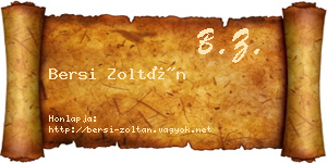 Bersi Zoltán névjegykártya